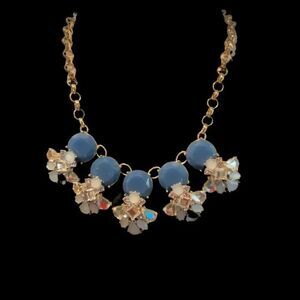 Blue and gold Nordstrom statement necklace